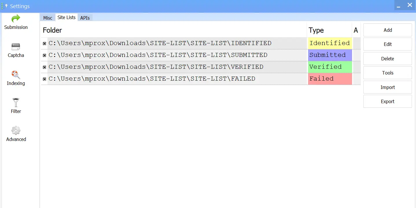 Connect the Folder to GSA SER